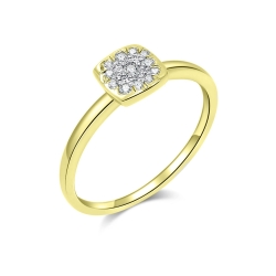 Prsteň zo žltého zlata s kameňmi DIAMANT