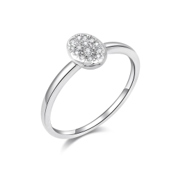 Prsteň z bieleho zlata s kameňmi DIAMANT