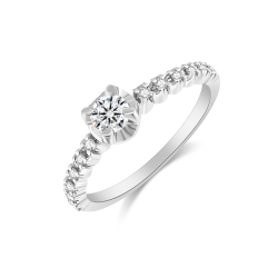 Prsteň z bieleho zlata s kameňmi DIAMANT