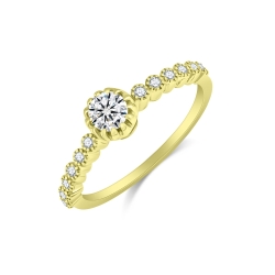 Prsteň zo žltého zlata s kameňmi DIAMANT