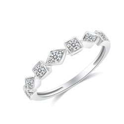 Prsteň z bieleho zlata s kameňmi DIAMANT