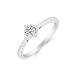 Prsteň z bieleho zlata s kameňmi DIAMANT