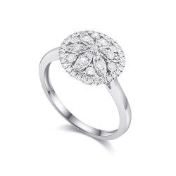 Prsteň z bieleho zlata s kameňmi DIAMANT
