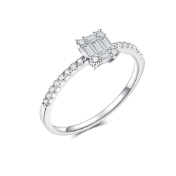 Prsteň z bieleho zlata s kameňmi DIAMANT