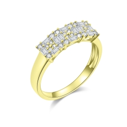 Prsteň zo žltého zlata s kameňmi DIAMANT