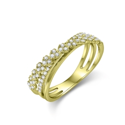 Prsteň zo žltého zlata s kameňmi DIAMANT