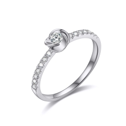 Prsteň z bieleho zlata s kameňmi DIAMANT