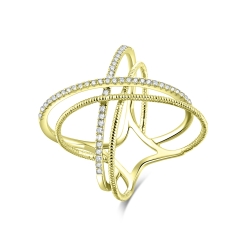 Prsteň zo žltého zlata s kameňmi DIAMANT