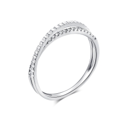 Prsteň z bieleho zlata s kameňmi DIAMANT