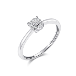 Prsteň z bieleho zlata s kameňmi DIAMANT