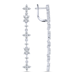 Náušnice z bielehozo striebra s kameňmi SYN ZIRKÓN 5A- BIELY