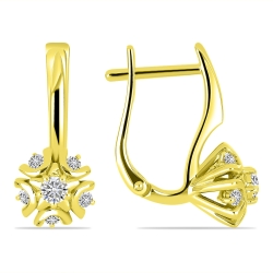 Náušnice zo žltého zlata s kameňmi DIAMANT