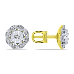Náušnice zo žltého zlata s kameňmi DIAMANT