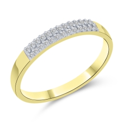 Prsteň zo žltého zlata s kameňmi DIAMANT