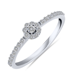Prsteň z bieleho zlata s kameňmi DIAMANT