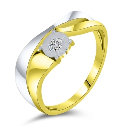 Prsteň zo žltého zlata s kameňmi DIAMANT