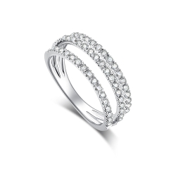 Prsteň z bieleho zlata s kameňmi DIAMANT