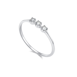 Prsteň z bieleho zlata s kameňmi DIAMANT