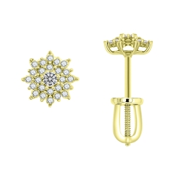 Náušnice zo žltého zlata s kameňmi DIAMANT