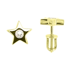 Náušnice zo žltého zlata s kameňmi DIAMANT