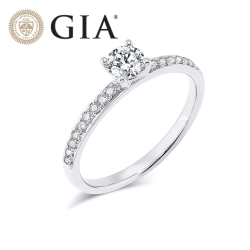 Prsteň z bieleho zlata s kameňmi DIAMANT