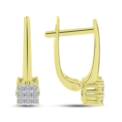 Náušnice zo žltého zlata s kameňmi DIAMANT