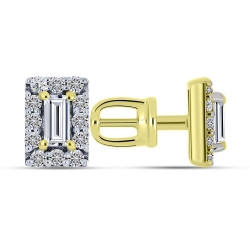 Náušnice zo žltého zlata s kameňmi DIAMANT