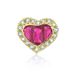 Prívesok zo žltého zlata s kameňmi DIAMANT, RUBÍN