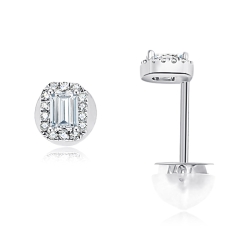 Náušnice z bieleho zlata s kameňmi DIAMANT
