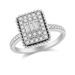 Prsteň z bieleho zlata s kameňmi DIAMANT